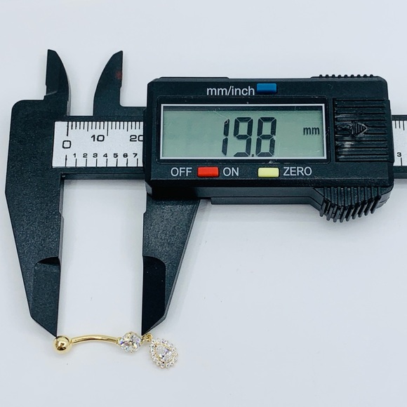 14k Solid Gold Belly Button Navel Ring - Picture 4 of 7